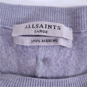 Allsaints Callie Raglan Jumper Sweater Large Gray